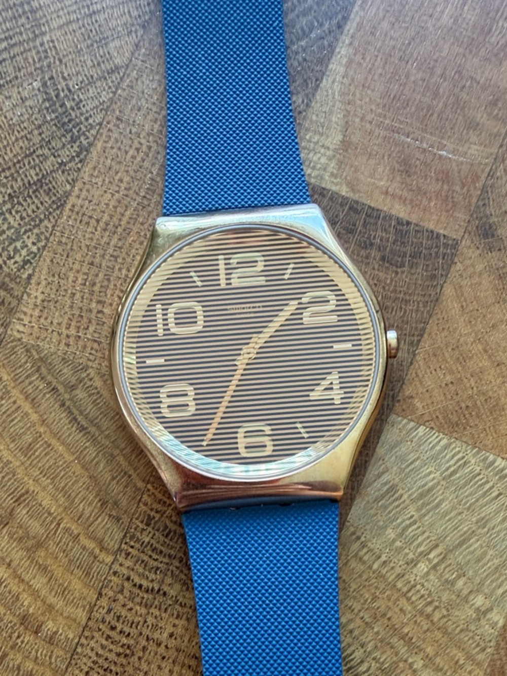 SWATCH Watch, blue and gold